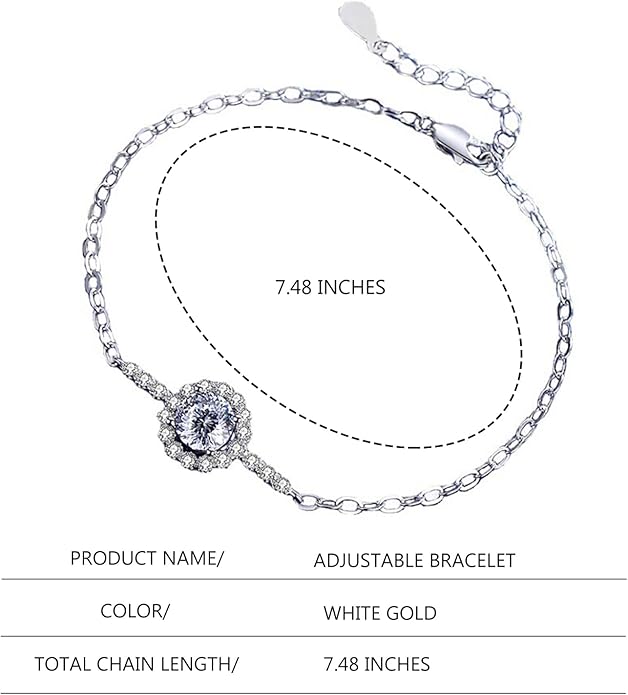 14K Gold Over S925 Sterling Silver Round Cut Women's Bracelet, 1ct D-color VVS2 Diamond Meteor Bubble Bracelets, Jewelry Piece for Everyday Wear, Valentines Day Gifts for Her