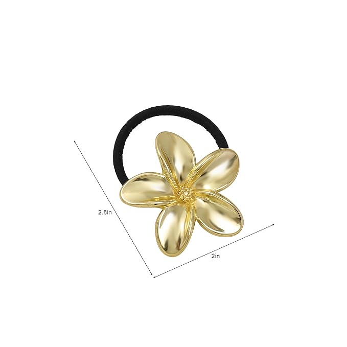 Gold Metal Hair Ties for Women - Cuffs, Accessories, Elastic Bands for Thick and Thin Hair Ponytails