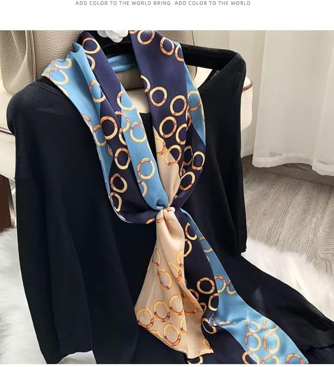 100% Mulberry Silk Ribbon Scarf for Hair Beach Head Wraps for Women Handbag accessories Necktie