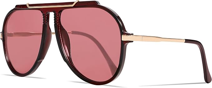 Oversized Aviator Sunglasses for Women Men 2026 70s Retro Gold Metal Sun Glasses Tangle Free Square Aviators