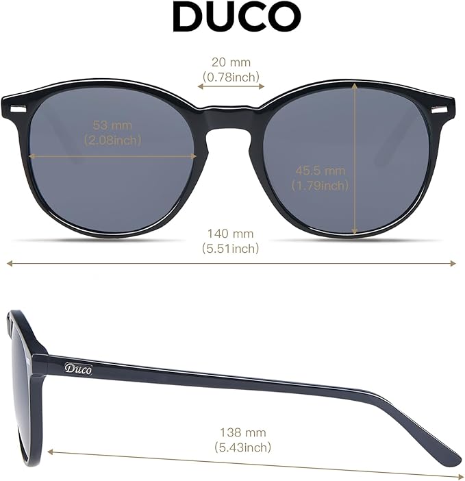 DUCO Polarized Sunglasses for Women Retro Round Women's Sunglasses Classic Vintage UV400 Shades DC1230