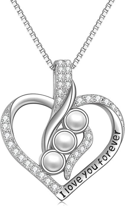 Rose Heart Birthstone Necklace for Women - Solid S925 Sterling Silver with Rose Gold Plated Infinity Symbol of Love Valentine's, Mother's Day, Anniversary, Christmas Birthday Gift for Her, Mom, Wife, or Girlfriend.