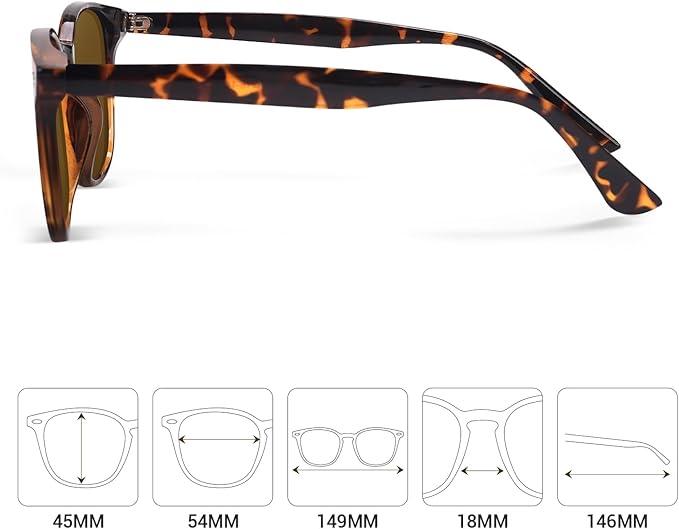 DrRelax Retro Sunglasses Womens Trendy Round Polarized Shades Sun Glasses