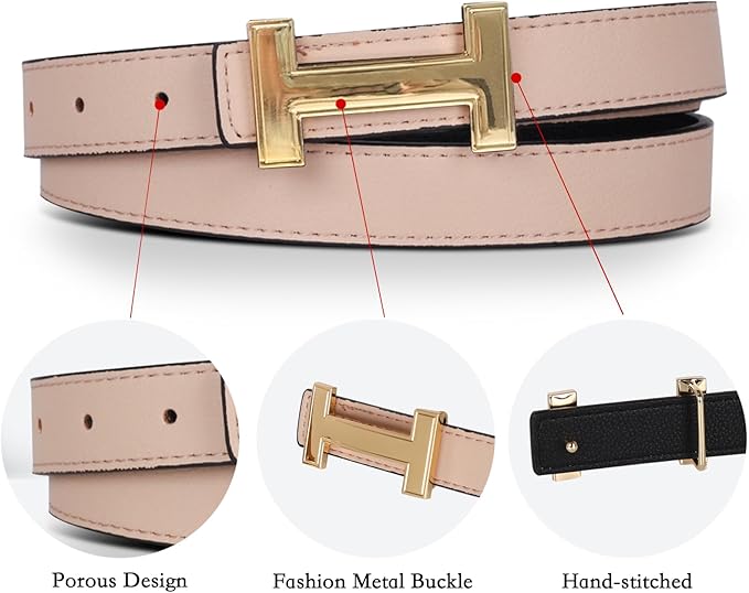 Relang Women's Belts with Gold Buckle, Fashion Waist Band, Elegant Ladies' Belt, Gift for Women