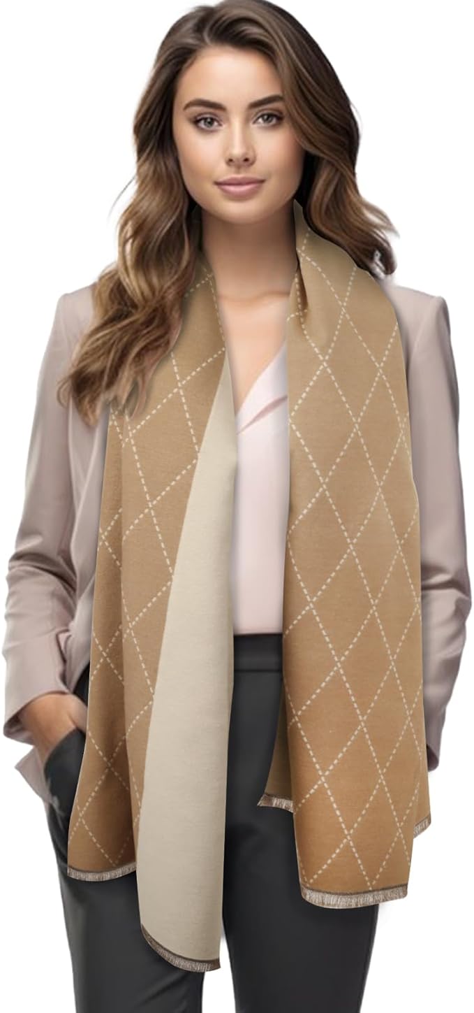 EXTREE Scarfs for Women Pashmina Silky Shawl Wrap for Evening Dressing Blanket Open Front Poncho Cape