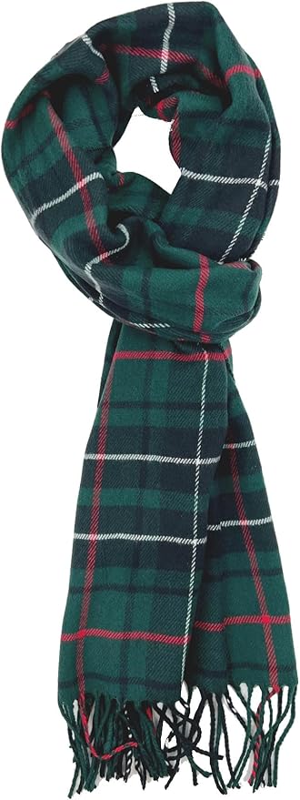 Plum Feathers Plaid Check and Solid Cashmere Feel Winter Scarf, Warm Scarfs, Cold Weather Accessories, Fringe Scarves
