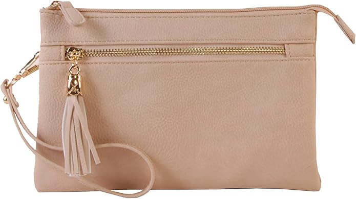 Solene Women's Lightweight Multi Compartment Wristlet Clutch Wallet Crossbody Bag