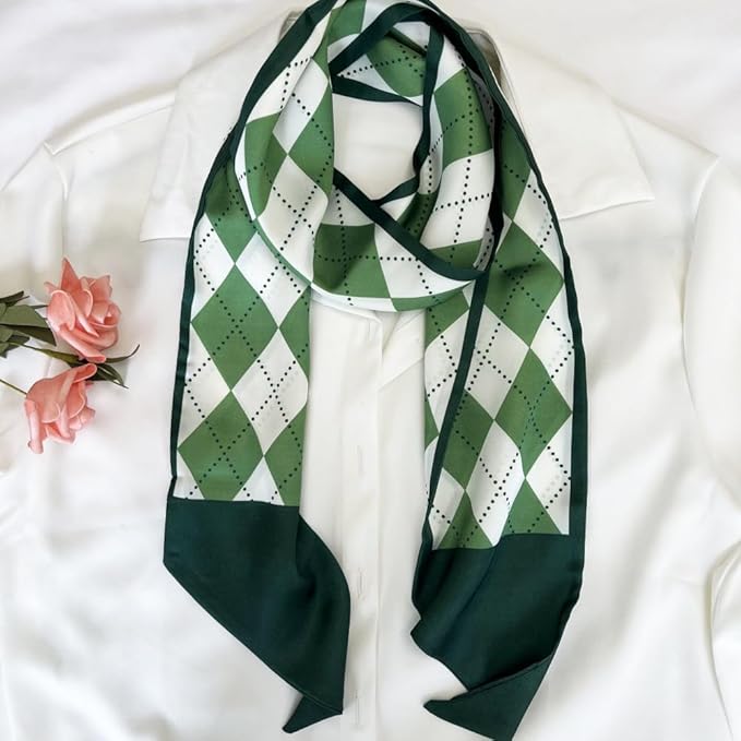 Silk Head Scarf for Hair Fashion Headwrap for Women Lightweight Neck Tie