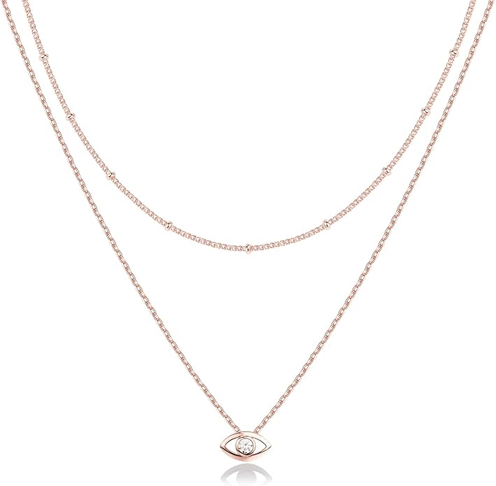 PAVOI 14K Gold Plated Layering Necklaces | Stylish Minimalist Design Pendant Necklaces | Butterfly, Heart, Lock, Evil Eye, Coin, Lightning Bolt, Circle, Cross Pendants for Women