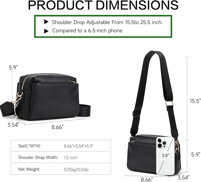 SENDEFN Leather Crossbody Bag for Women Small Clutch Purses Crossbody Shoulder Handbag Wallet Purses RIFD Card Slots