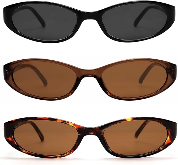 Retro Oval Sunglasses for Women 2026 90s Small Chic Cat Eye Sun Glasses Sunnies Lightweight Shades
