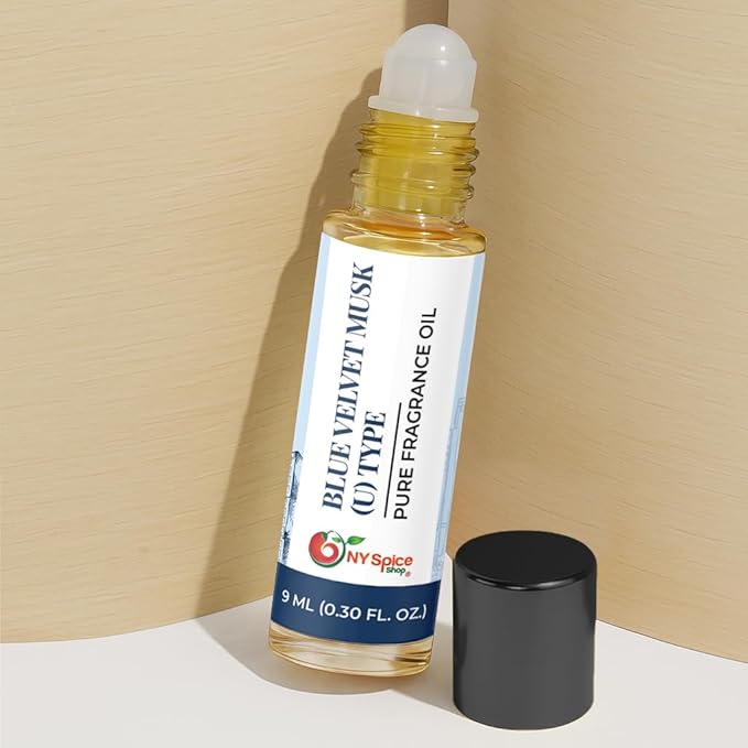 NY Spice Shop Blue Velvet U Musk Type Fragrance – Pack of 1 Musk Inspired Blend – Aromatic Body Oil with Warm Deep Musky Long Lasting Aroma – Layering Fragrance Oil for Personal Scent Collection