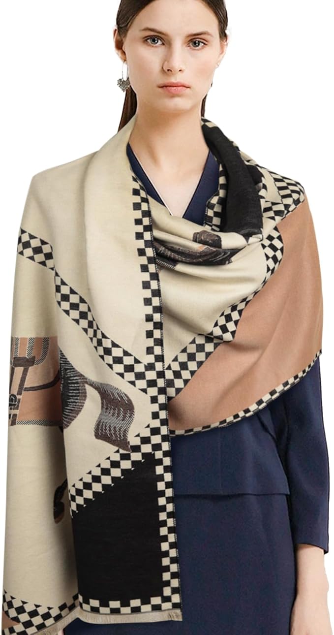 EXTREE Scarfs for Women Pashmina Silky Shawl Wrap for Evening Dressing Blanket Open Front Poncho Cape