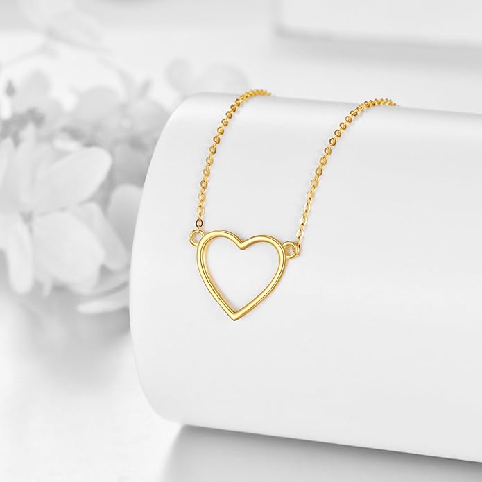 KECHO 14k Gold Simple Circle Necklace Karma Pendant Necklace for Women Jewelry