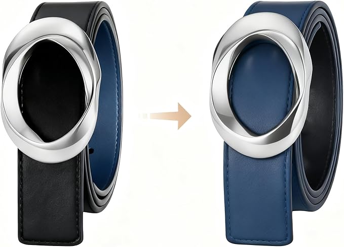 Women's Belt Fashion Buckle Premium Synthetic Leather Ladie Belts for Jeans Minimalist Design Gifts for Women