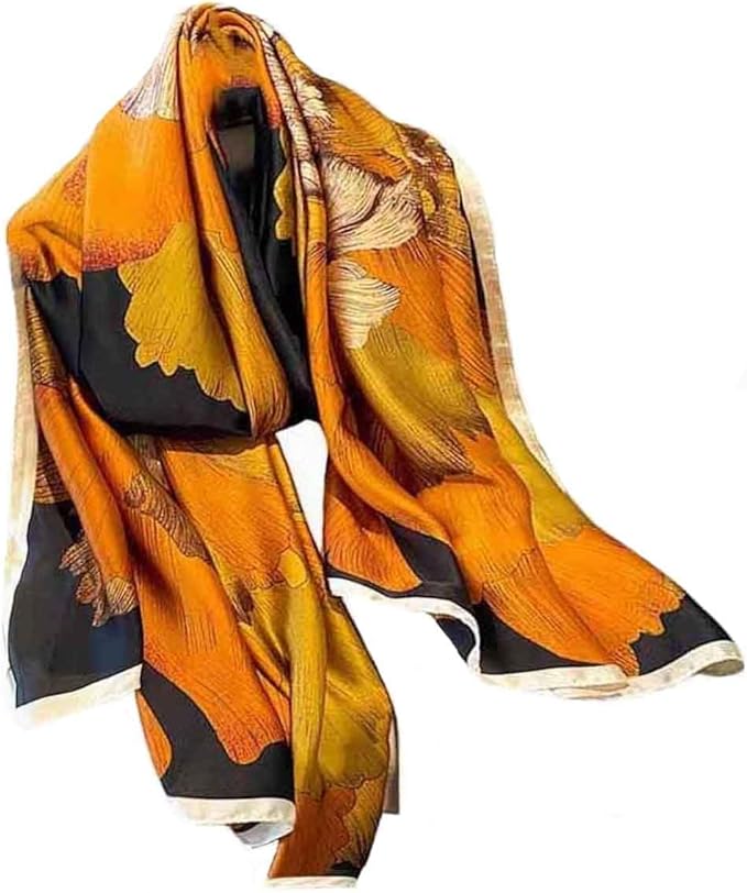 Pokeedioty Scarfs for Women Lightweight Head Scarf Fashion Scarves Elegant Floral Pattern Sunscreen Shawls and Wraps