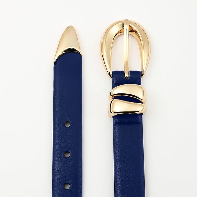 Black Leather Belt for Women Stylish Design with Gold Buckle Ladies Black Belt Perfect for Jeans Dresses