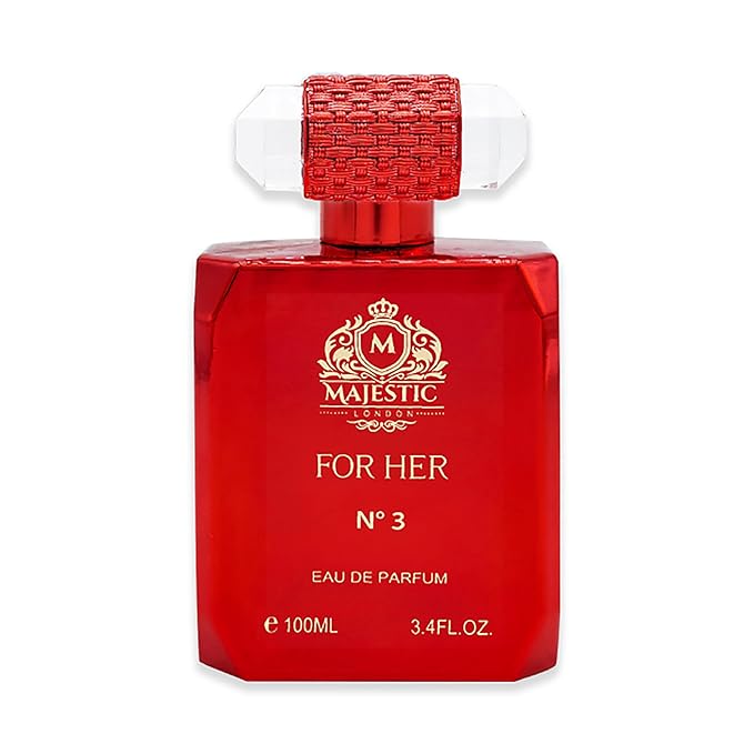 Majestic For Her No3 - Womens Fragrance - Woody Amber Warm Spicy Perfume for Women - Notes of Bergamot and Saffron - 3.4 oz EDP Spray