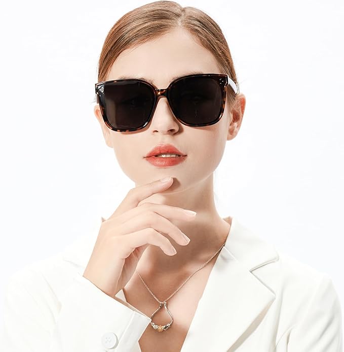 FEISEDY Oversized Polarized Sunglasses - UV400 Protection, Square Fashion Sun Glasses for Outdoor & Daily B2600