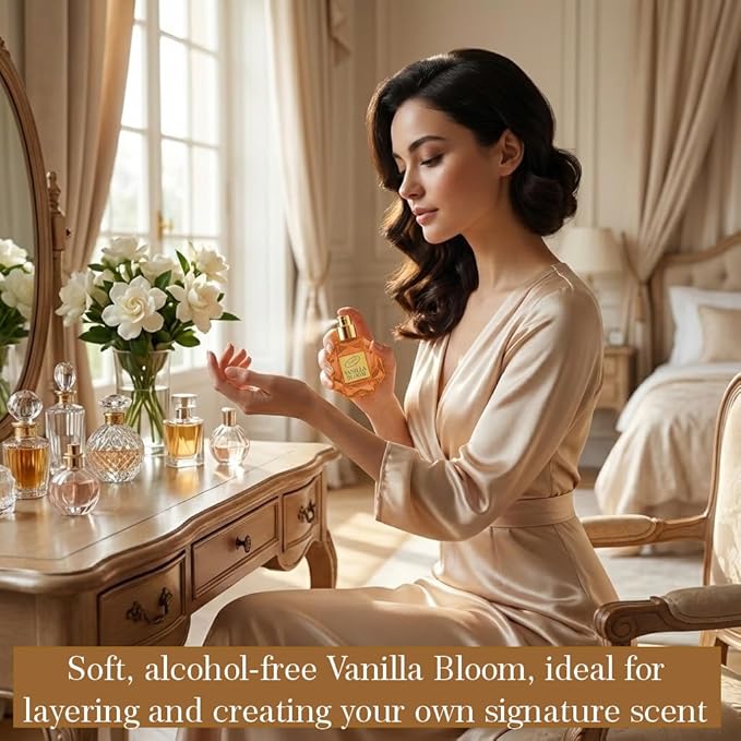 Zoha Vanilla Bloom - Vanilla Perfume for Women and Men, Alcohol Free Perfume Layering Oil Mist, Travel Size Clean Parfum, 30ml Spray