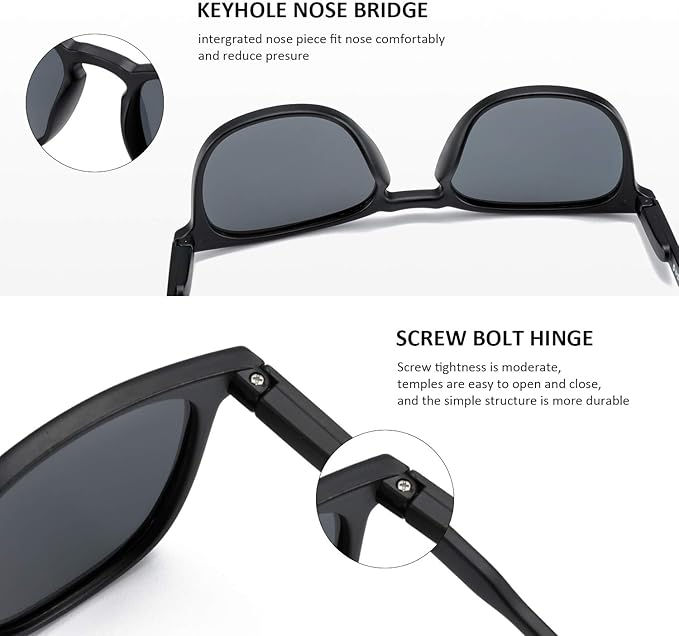 ZENOTTIC Polarized Sunglasses for Women Men: Retro Shades Round | Square Frame UV Protection 2 Pack