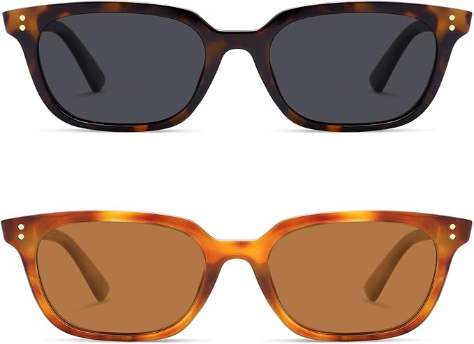 VANLINKER Polarized Trendy Small Slim Skinny Square Cat Eye Sunglasses for Women Men Retro Shades VL9862