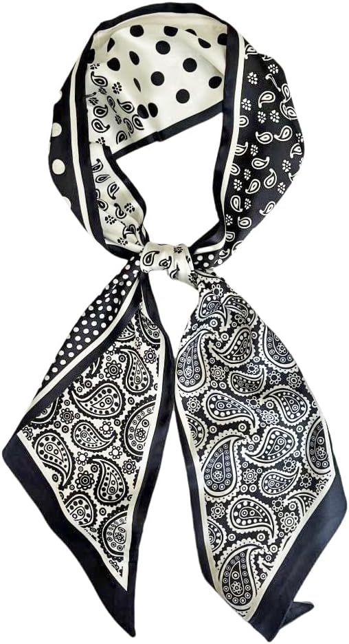 Silk Head Scarf for Hair Fashion Headwrap for Women Lightweight Neck Tie