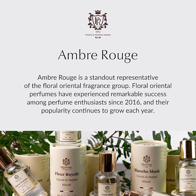 PREparfume From France Ambre Rouge 30ml – Warm Oriental Floral Scent From France – Luxury Fragrance with Saffron, Jasmine – Long Lasting Perfume With Amber and Oud Notes