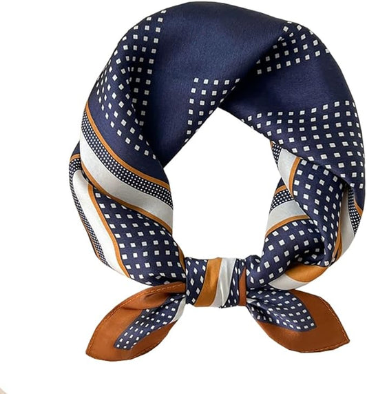 ANDANTINO 100% Real Mulberry Silk Scarf -21'' x 21''- Lightweight Neckerchief –Women Men Small Square Digital Printed Scarves