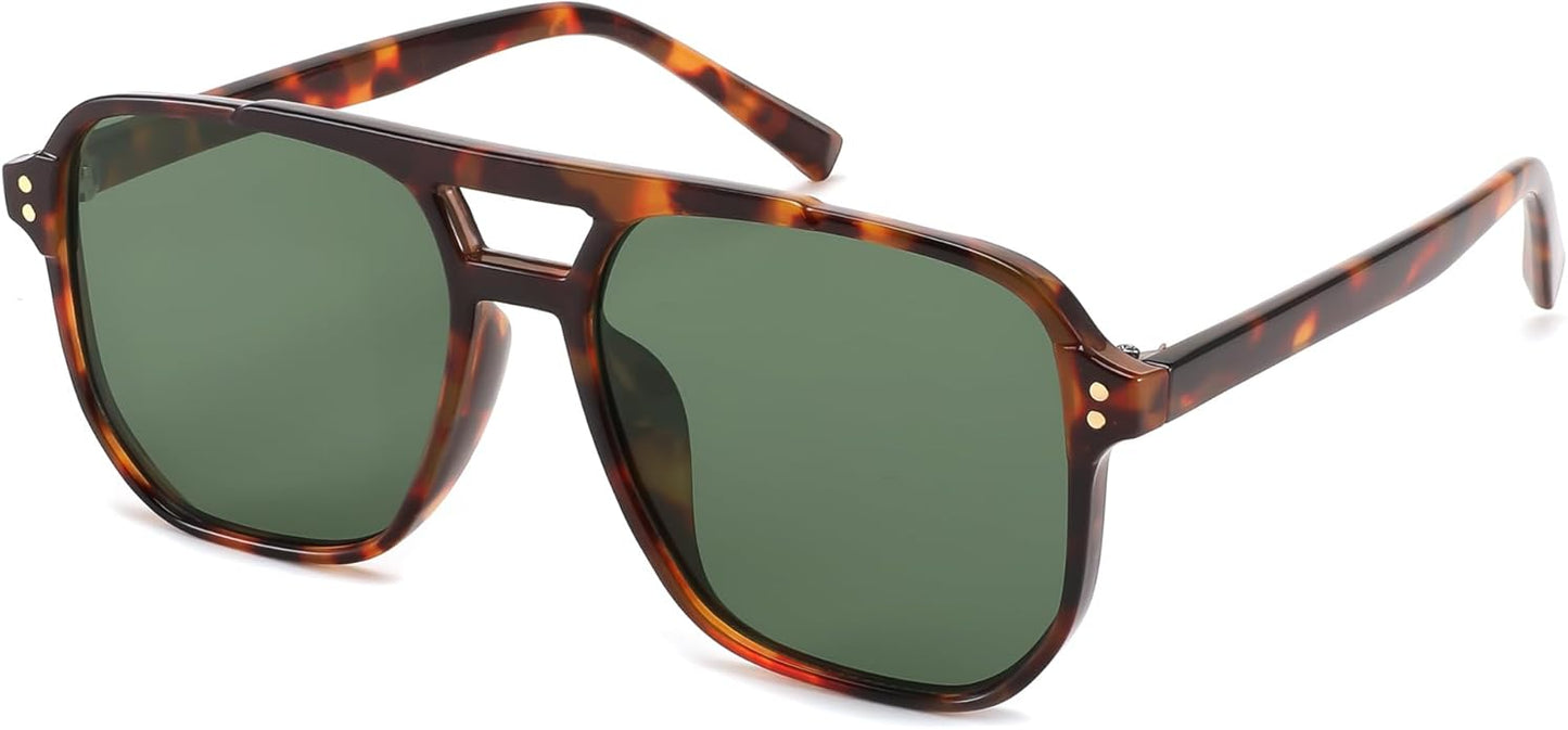 FEISEDY Retro Square Aviator Sunglasses Women Men 70s Vintage Trendy Plastic Frame Sun Glasses B2835