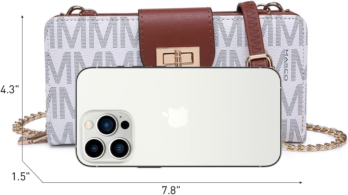 MKP COLLECTION Women Small Crossbody Shoulder Bag Zip Wallet Purse Handbags Clutch Credit Card Holder with Chain Strap
