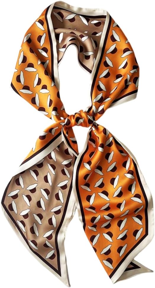 Silk Head Scarf for Hair Fashion Headwrap for Women Lightweight Neck Tie