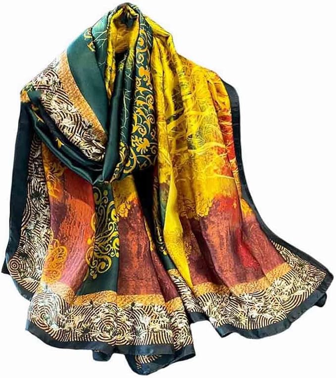 Pokeedioty Scarfs for Women Lightweight Head Scarf Fashion Scarves Elegant Floral Pattern Sunscreen Shawls and Wraps