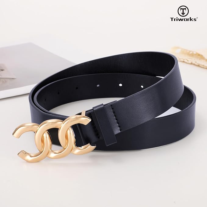 TRIWORKS 3 Pack Women's Belts for Jeans Pants Fashion Waist Belts for Ladies Leather Belts