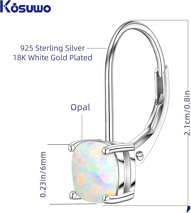 Moissanite Earrings for Women 2.0CT D Color,18K White Gold Plated Sterling Silver Dangle Earrings, Leverback Drop Earrings Jewelry for Gifts