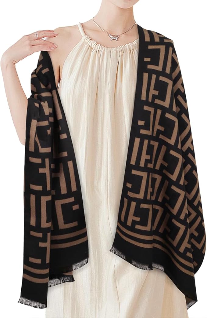 EXTREE Scarfs for Women Pashmina Silky Shawl Wrap for Evening Dressing Blanket Open Front Poncho Cape