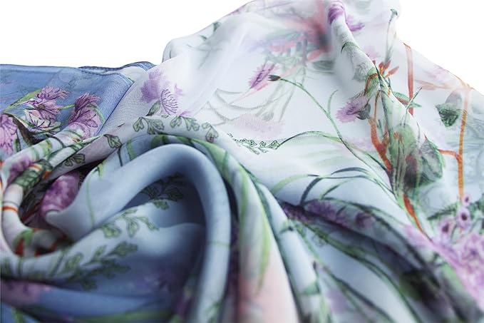 Pokeedioty Scarfs for Women Lightweight Scarves Elegant Floral Pattern Sheer Scarfs Shawls Wraps