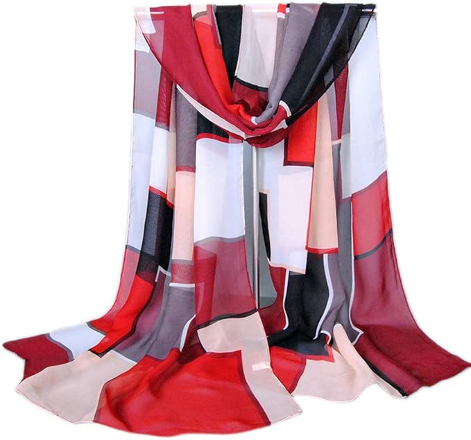 YOUR SMILE Ladies/Women's Lightweight Floral Print/Solid Color mixture Shawl Scarf For Spring Summer season