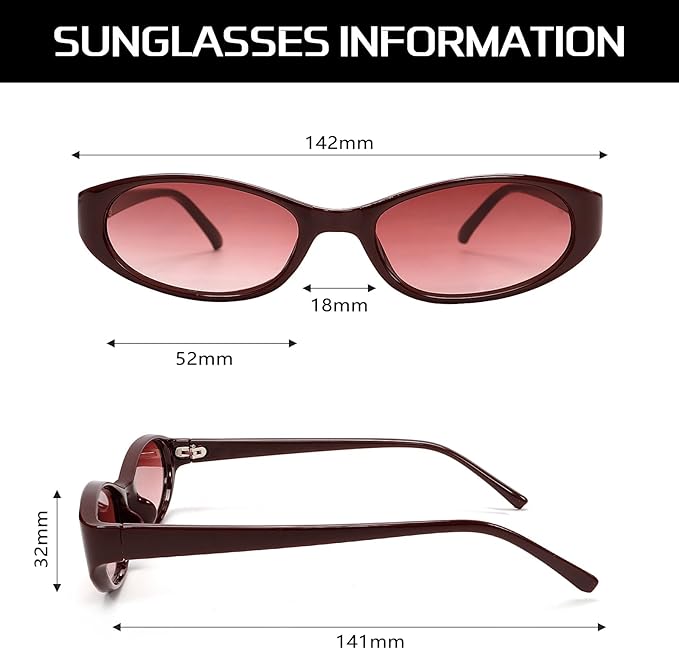 Retro Oval Sunglasses for Women 2026 90s Small Chic Cat Eye Sun Glasses Sunnies Lightweight Shades