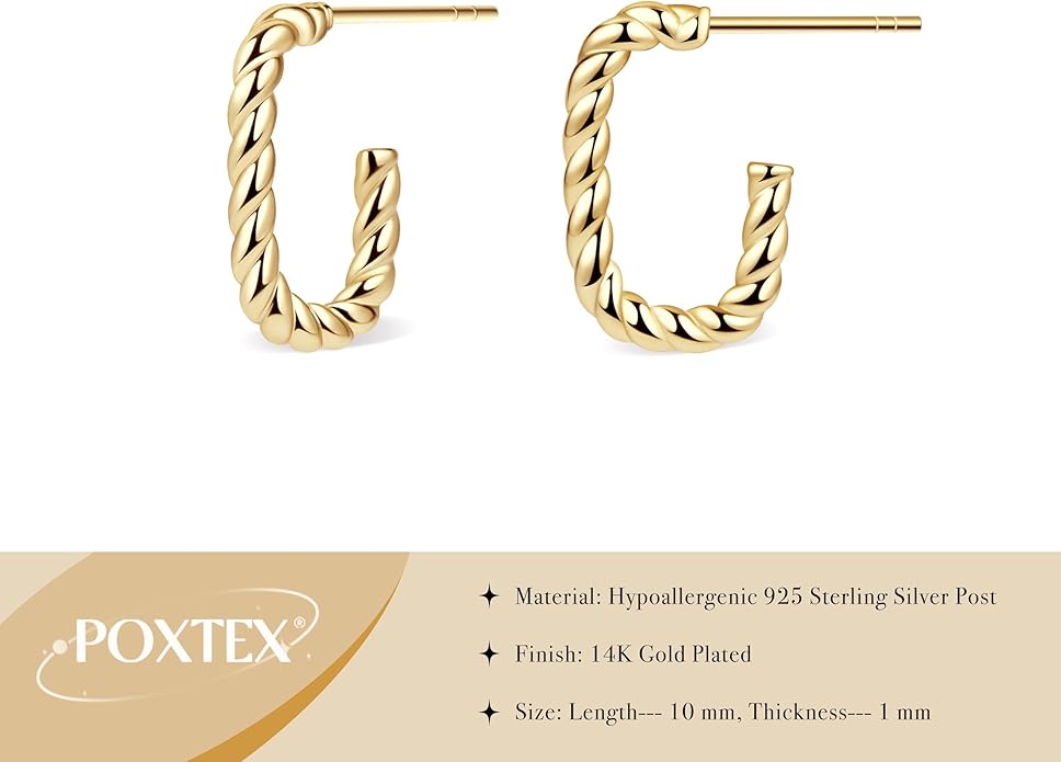 Gold Plated Statement Chunky Dangle Stud Earrings for Women, Gold Plated Hoop Knot Claw Earrings Tarnish Free Jewelry for Women Gifts