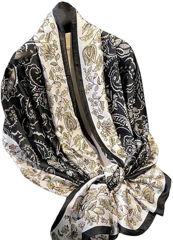 Pokeedioty Scarfs for Women Lightweight Head Scarf Fashion Scarves Elegant Floral Pattern Sunscreen Shawls and Wraps