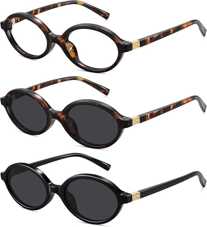 WOWSUN Retro Oval Sunglasses Womens Trendy Sun Glasses Sunnies UV400 Protection