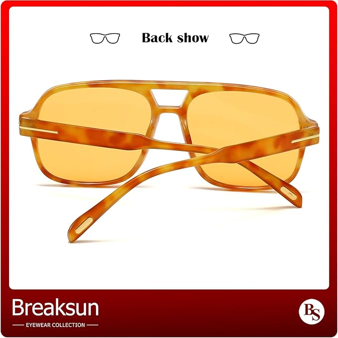 Retro Aviator Sunglasses for Women Men Trendy Classic 70s Square Aviator Sun Glasses Vintage Shades