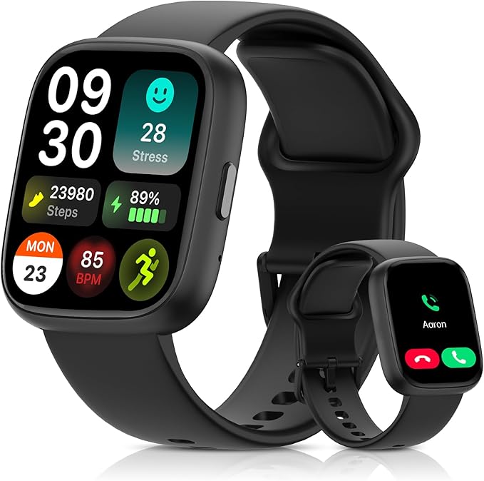 2025 Upgraded Smart Watch Alexa Built-in【1.83" HD Touchscreen】【BT5.3 Call, 100+ Sports Modes & IP68 Waterproof】 Fitness Tracker 24/7 Heart & Sleep Monitor for Android iOS Men Women