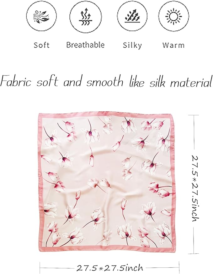 Satin Bandanas Head Scarf For Women Hair Scarves Accessories Lightweight Fashion Wrap Neck Silk Sleeping Headscarf