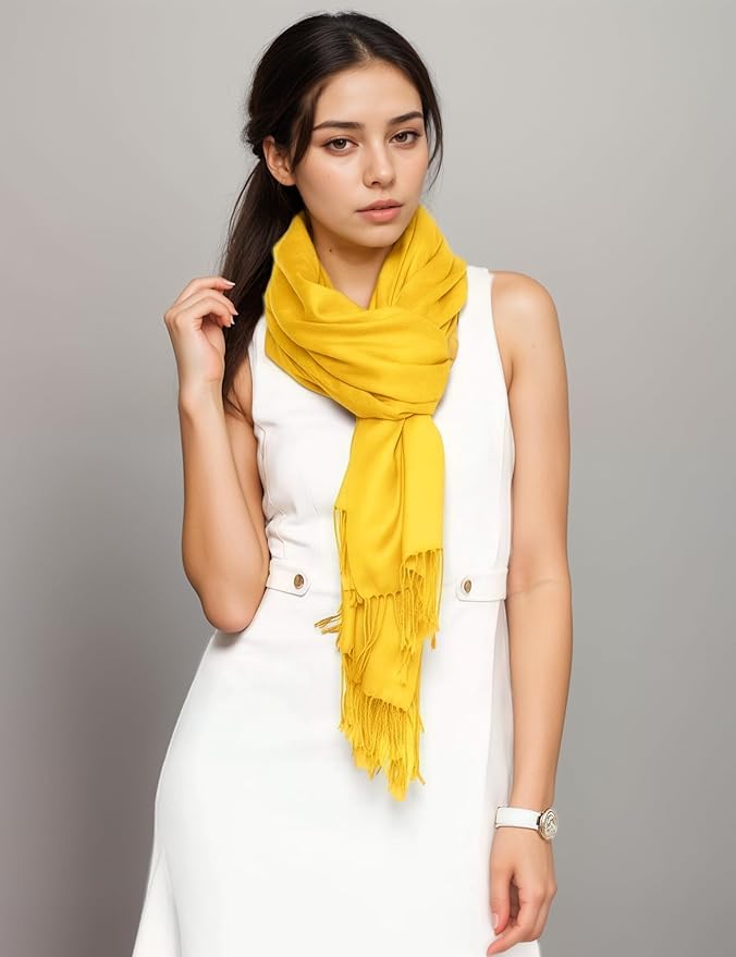 Achillea Soft Silky Pashmina Scarf for Women – Shawl Wrap for Evening Dresses, Bridesmaids, Weddings & Everyday Wear