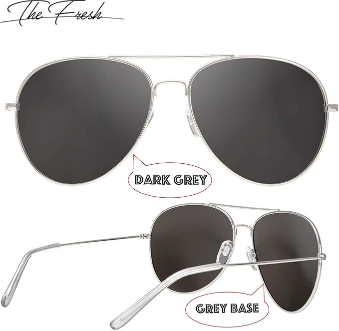 The Fresh Classic Aviator Frame Light Color Lens XL Oversized Sunglasses Gift Box