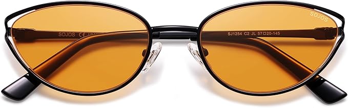 SOJOS Trendy Oval Polarized Sunglasses for Women,Retro 90s Cat Eye Shades SJ1254