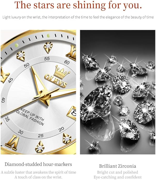 OLEVS Watch Women,Watches for Women,Luxury Casual Stainless Steel Women's Wrist Watches Classic Small Face Dress Analog Womens Watches with Date Easy to Read Waterproof Luminous Quartz Ladies Watches