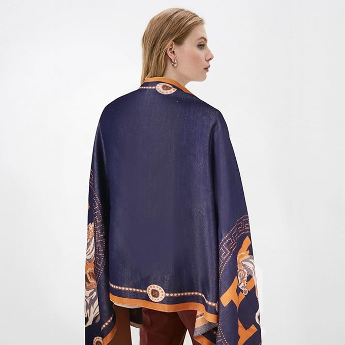 EXTREE Scarfs for Women Pashmina Silky Shawl Wrap for Evening Dressing Blanket Open Front Poncho Cape